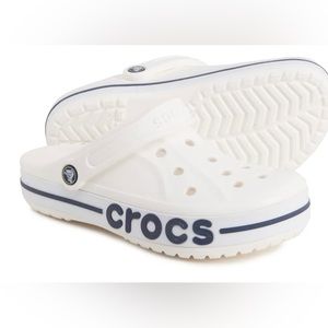 Crocs Bayaband White/Black Clogs Slip On Shoes Size Womens 6